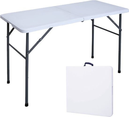 8720938245008 - Klapptisch - Klapptisch - Campingtisch - Outdoor-Klapptisch - Wetterfest - 122 x 60 x 74 cm - Weiß