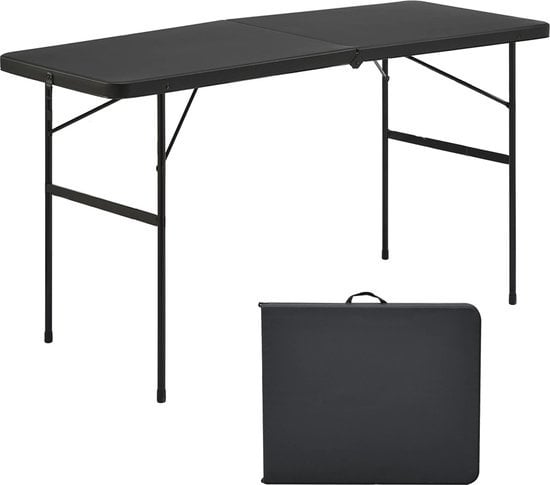 8720938245015 - Klapptisch - Klapptisch - Campingtisch - Outdoor-Klapptisch - Wetterfest - 122 x 60 x 74 cm - Schwarz