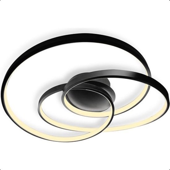 8720938245367 - Spiraal Plafondlamp - PlafonnieÃƒÃ„re - Woonkamer - Slaapkamer - LED Ringen - 35w - Ã˜ 63 cm - Zwart