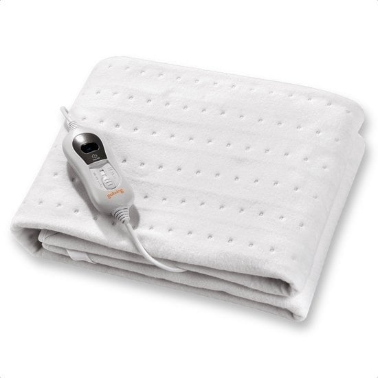 8720938245688 - Electric Blanket - 1-Person - Wärmedecke - Elektrische Decke - 3 Wärmestufen - Timerfunktion - 60 Watt - Polyester - 150 x 80 cm - Weiß