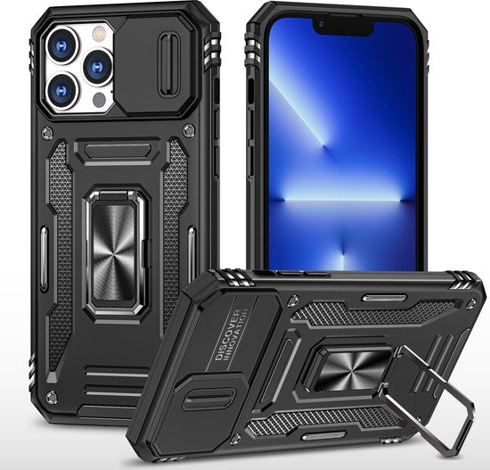 8720938344558 - Case passend für iPhone 11 Pro Schwarz Phone Case - Anti-Shock Case Cover Hybrid Armor Case mit Kickstand Ring mit Displayschutzfolie 8720938344558 - Case passend für iPhone 11 Pro Schwarz Phone Case - Anti-Shock Case Cover Hybrid Armor Case mit Kickstand Ring mit Displayschutzfolie