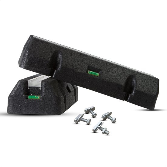 8720938693090 - Bodo® - Gummi-Montagebalken - 600mm - Lüftungs- und Klimazubehör - Schwingungsdämpfender Gummi - Montageblock - Set - Klimaanlagen - Inklusive Einsätze & Nivellierer