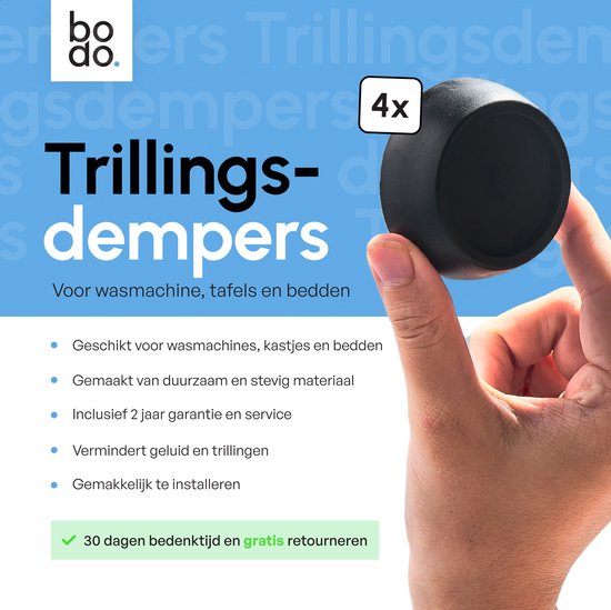 8720938693151 - Bodo® - Schwingungsdämpfer - Schwarz - Füße für Waschmaschine & Trockner