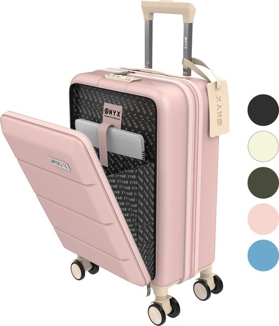 8720938923364 - ONYX Handgepäck Koffer 35 Liter - Spinner-Räder - Leichter Trolley - Doppeltes TSA-Schloss - Praktische Fronttasche - 55 cm - Pink