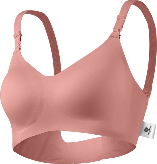 8720938984792 - Vulpes Goods® BabyCare - Still-BH ohne Bügel - Umstands-BH - Nahtloser Still-BH - Schlaf-BH - verstellbare Träger - ultraweiches Material - herausnehmbare Polsterung - vorne mit Klappe - praktisch beim Stillen - Pink - XL