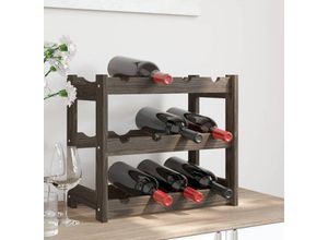 8720942059431 - Prolenta Premium - Weinregal für 12 Flaschen Grau Massivholz Kiefer - Grau