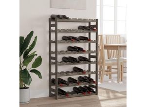 8720942059455 - Prolenta Premium - Weinregal für 56 Flaschen Grau Massivholz Kiefer - Grau