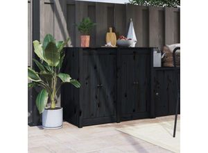 8720942064978 - Prolenta Premium Türen für Outdoor-Küche 2 Stk Schwarz 50x9x82 - Schwarz