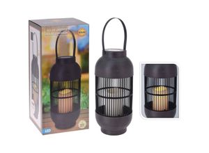 8720942245018 - ProGarden Solar-Laterne mit LED-Kerze Rattan Schwarz - Schwarz