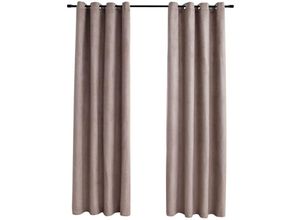 8720942507550 - Maison Exclusive - Verdunkelungsvorhänge mit Metallösen 2 Stk Taupe 140x175 - Taupe