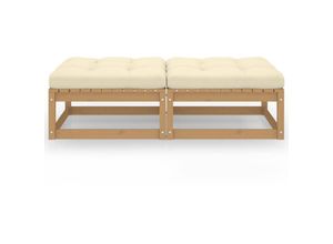 8720942681946 - Maison Exclusive - Garten-Fußhocker mit Kissen 2 Stk Massivholz Kiefer - Braun