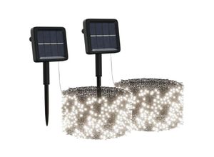 8720942826538 - Maison Exclusive - Solar-Lichterkette 2 Stk 2x200 led Kaltweiß Innen Außen