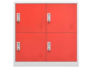 8720942842637 - Maison Exclusive - Schließfachschrank Hellgrau und Rot 90x45x925 cm Stahl - Grau