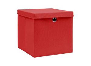 8720942843634 - Maison Exclusive - Aufbewahrungsboxen mit Deckeln 10 Stk 28x28x28 cm Rot - Rot