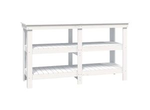 8720942941224 - Maison Exclusive - Werkbank Weiß 1425x50x80 cm Massivholz Kiefer - Weiß