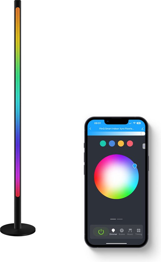 8720955003414 - Xyro LED Smart Stehleuchte - Stehleuchte - Alexa & Google Assistant - RGB - Schwarz