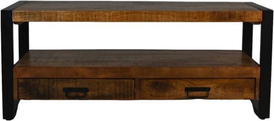 8720956604597 - TV-Möbel Havanna - 100x45x60 - Natur schwarz - Mangoholz Metall