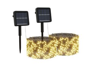 8720961232808 - Maison Exclusive - Solar-Lichterkette 2 Stk 2x200 led Warmweiß Innen Außen