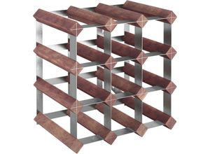 8720961243361 - Maison Exclusive - Weinregal für 12 Flaschen Braun Massivholz Kiefer - Braun