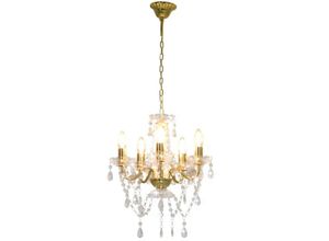 8720961247895 - Maison Exclusive - Kronleuchter mit Perlen Golden Rund 5×E14 - Gold