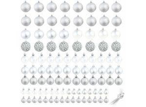 8720961251977 - Maison Exclusive - 100-tlg Weihnachtskugel-Set 3 4 6 cm Silbern - Silber