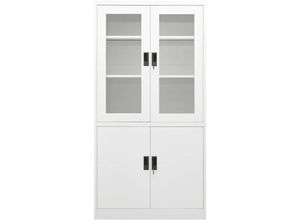 8720961545397 - Maison Exclusive - Büroschrank Weiß 90x40x180 cm Stahl - Weiß