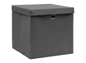 8720961563230 - Maison Exclusive - Aufbewahrungsboxen mit Deckeln 4 Stk 28x28x28 cm Grau - Grau