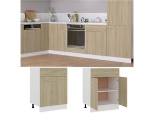 8720961894631 - Maison Exclusive - Schubunterschrank Sonoma-Eiche 60x46x815 cm Holzwerkstoff - Braun