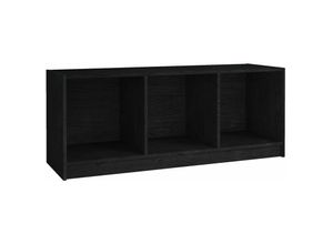 8720961919754 - Maison Exclusive - TV-Schrank Schwarz 104x33x41 cm Massivholz Kiefer - Schwarz