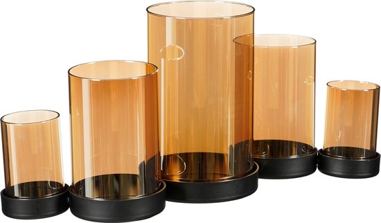 8720967042500 - Kratos Kerzenständer - L36 x B12 x H18 cm - Metall Glas - Gold