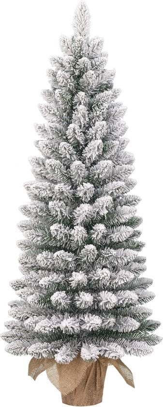 8720967812349 - Trees Gerlos Schmaler Künstlicher Weihnachtsbaum aus Jute - H90 x Ø41 cm - Grün gefrostet