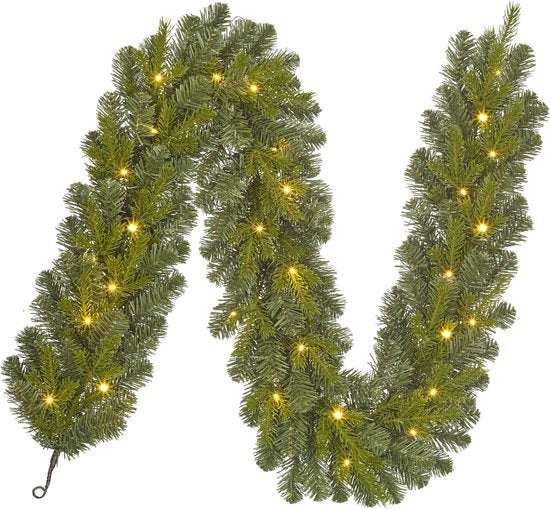 8720967812462 - Trees Flachau Girlande mit warmweißen LED-Lichtern - L180 cm - Grün