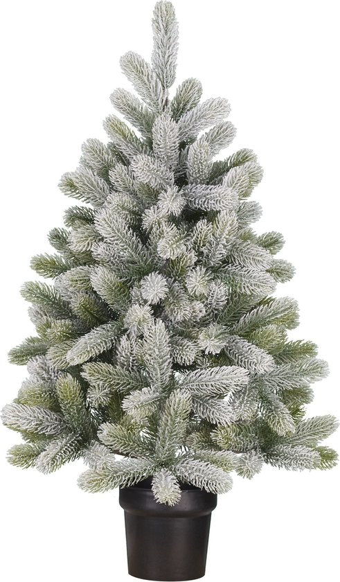 8720967840113 - Trees Nigata Künstlicher Weihnachtsbaum im Topf - H90 x Ø55 cm - Grün gefrostet
