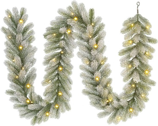 8720967840137 - Trees Nigata Girlande mit warmweißen LED-Lichtern - L270 cm - Grün gefrostet 8720967840137 - Trees Nigata Girlande mit warmweißen LED-Lichtern - L270 cm - Grün gefrostet