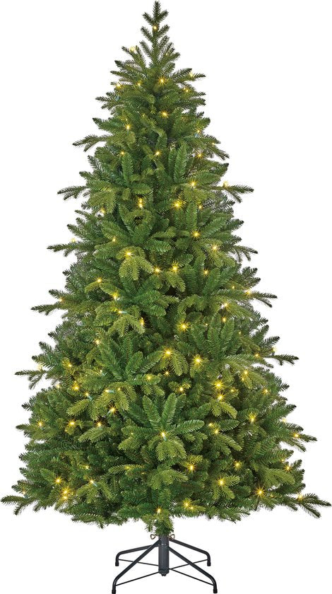 8720983042713 - Trees Brampton Künstlicher Weihnachtsbaum Slim mit LED-Lichtern - H185 x Ø114 cm - Grün