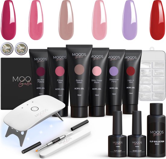 8720986031592 - - Luxus Polygel Set - Polygel Nägel Starter Pack - Inklusive UV LED Lampe - 6 Farben - Secret Dreams
