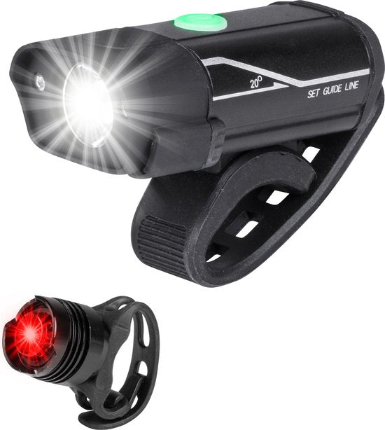 8720986570596 - - Fahrradlicht Usb wiederaufladbar - Fahrradlicht - Fahrradlicht wiederaufladbar - Fahrradlicht vorne und hinten - Fahrradlicht Led Set Weiß und Rot - 5 Stufen - Wasserdicht