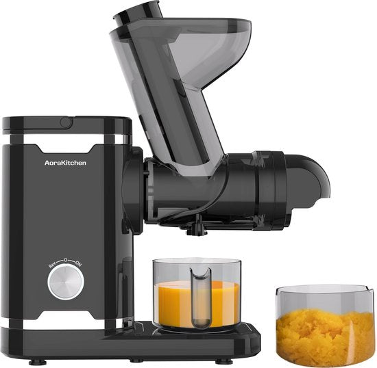 8720986572729 - Slowjuicer - mit Rücklauffunktion - Entsafter - 500 ML - Entsafter - für Gemüse und Obst - Obstpresse - Schwarz