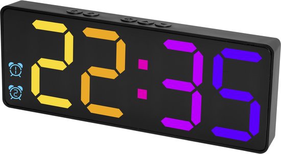 8720986572811 - - Digitaler Wecker - Digitaluhr - Wecker für Kinder & Erwachsene - Reisewecker - Schlafzimmer - Led-Wecker digital - Wecker - Farbe schwarz