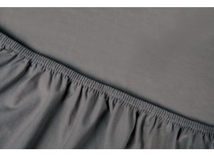 8720994505184 - Spannbettlaken KAYORI Edo Laken Gr B L 200 cm x 220 cm 1 St Mako-Satin 35 cm 200 x 200-210 cm grau (antrazit) Bio-Baumwolle