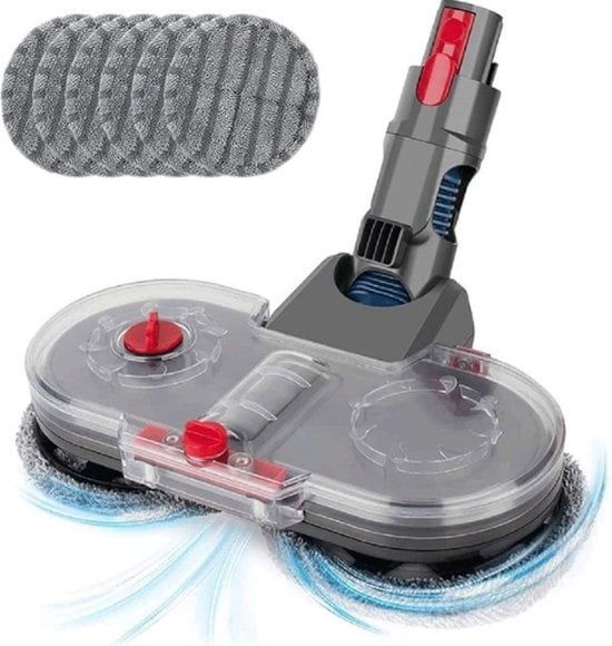 8721008055015 - VD Electric Mop Mop für Dyson Steel Staubsauger Mundstück Zubehör Aufsatz & Mop System für V7   V8   V10   V11   V15 Serie - Bodenwischer und Bodenwischer - Nass & Trocken - Inklusive 6 Wischmopps