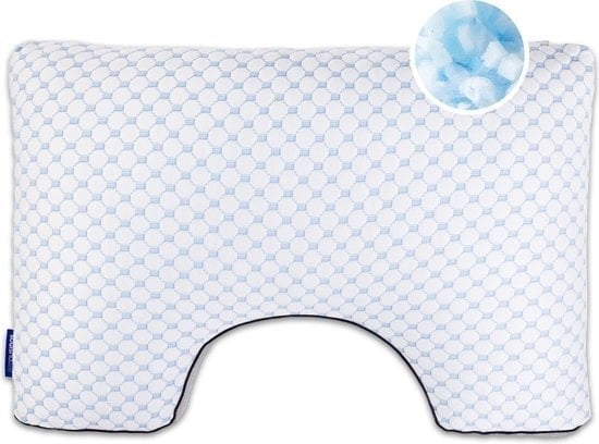 8721008118024 - Soulsnooze® Memory Foam Pillow Dawn Ergoshape - Schulternische Aussparung - Geeignet für Rücken- Seiten- und Bauchschläfer - 100 Nächte Probeschlaf - Individuelles Design - Zerkleinerter Memory Foam