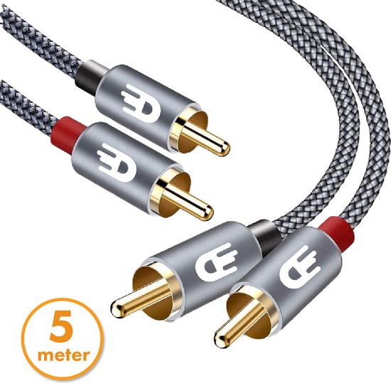 8721008212494 - Premium Tulip Stereo Audio Kabel - 2RCA auf 2RCA - Tulip Kabel - 5m