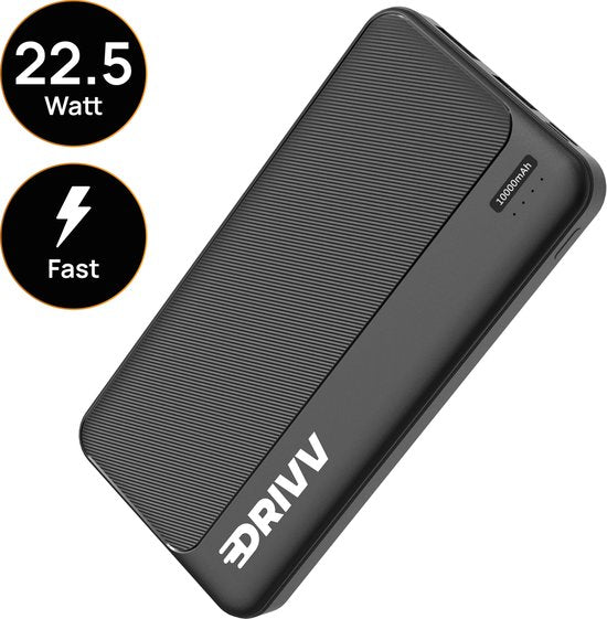 8721008212531 - Powerbank 10000 mAh - 225W Schnellladegerät - Schnellladung USB 30 - USB C - Geeignet für Samsung   iPhone   mehr - Schwarz