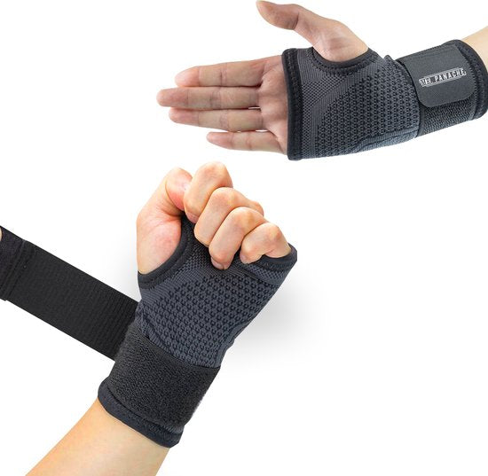 8721008216171 - MR PANACHE Handgelenkbandage - Handgelenkbandage rechts - Handgelenkbandage links - Handgelenkbandage Karpaltunnelsyndrom - Handgelenkbandage - CTS Handgelenkbandage - Daumenbandage - RSI Handgelenkbandage - Universelle Handgelenkstütze - Handgelenkbanda