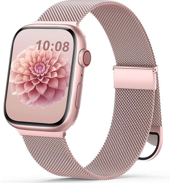 8721008703893 - Smartwatch Magnetisches Edelstahlband Rose Pink - Geeignet für Apple Watch - Band Geeignet für iWatch 42   44   45   49 mm - Geeignet für Serie 1 2 3 4 5 6 7 SE