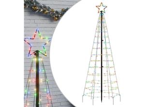 8721012042285 - LED-Weihnachtsbaum mit Erdspießen 220 LEDs Mehrfarbig 180 cm Vidaxl Multicolour