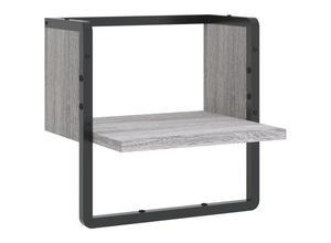8721012046153 - Bonnevie - Wandregal mit Stange Grau Sonoma 30x25x30 cm vidaXL66726