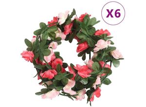 8721012046788 - Bonnevie - Künstliche Blumengirlanden 6 Stk Rosa 250 cm vidaXL423820