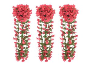 8721012046917 - Bonnevie - Künstliche Blumengirlanden 3 Stk Rose 85 cm vidaXL264276